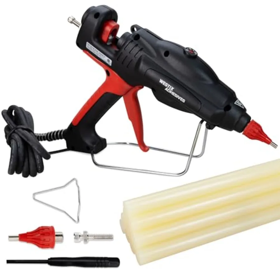 

GG-5810 Industrial 450W Hot Glue Gun with 10 pcs Glue Sticks - 5/8" x 10" Full-Size Glue Sticks Amber - Hot Glue