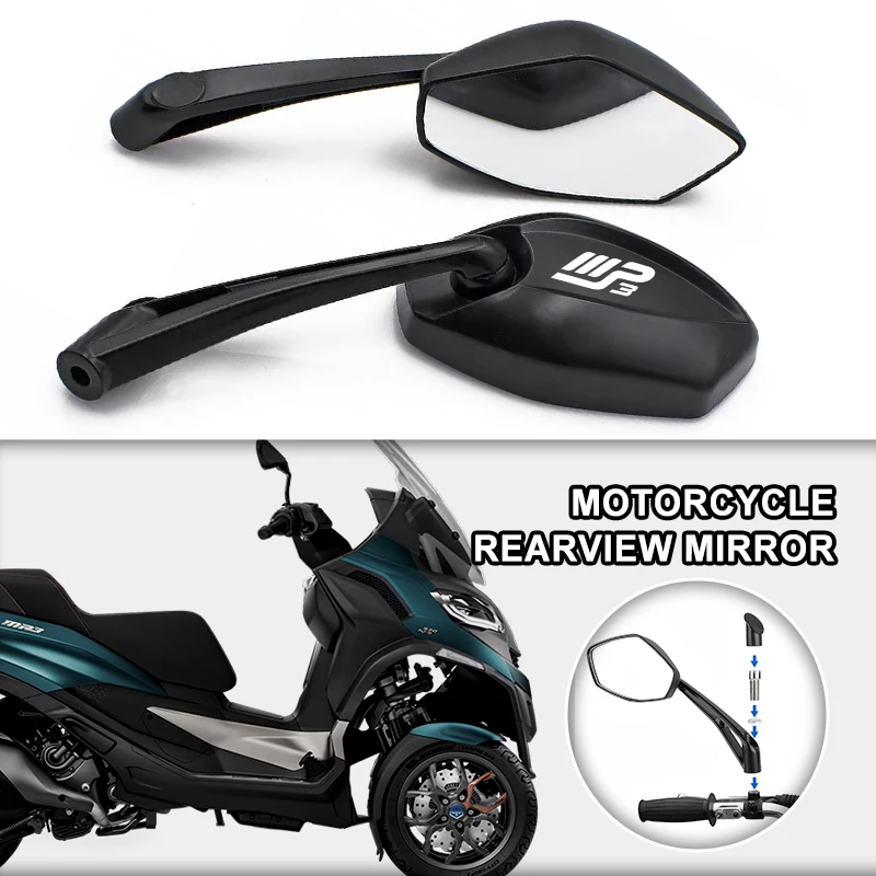 Modified Original Rearview Mirror Reflective Mirror Reversing Mirror Kit For Piag gio MP3 Scooter MP3300 MP3500 HPE Sport Custom