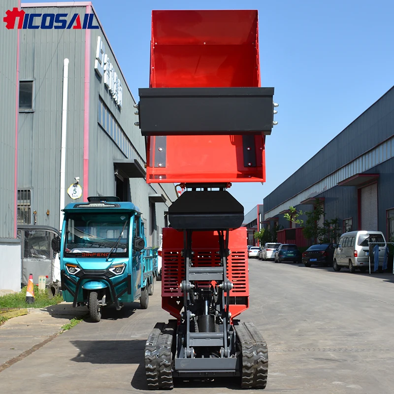 750kg Tracked Concrete Mixer Dumper CE EPA Certified OEM Customizable for Germany Construction Farm Material Transport