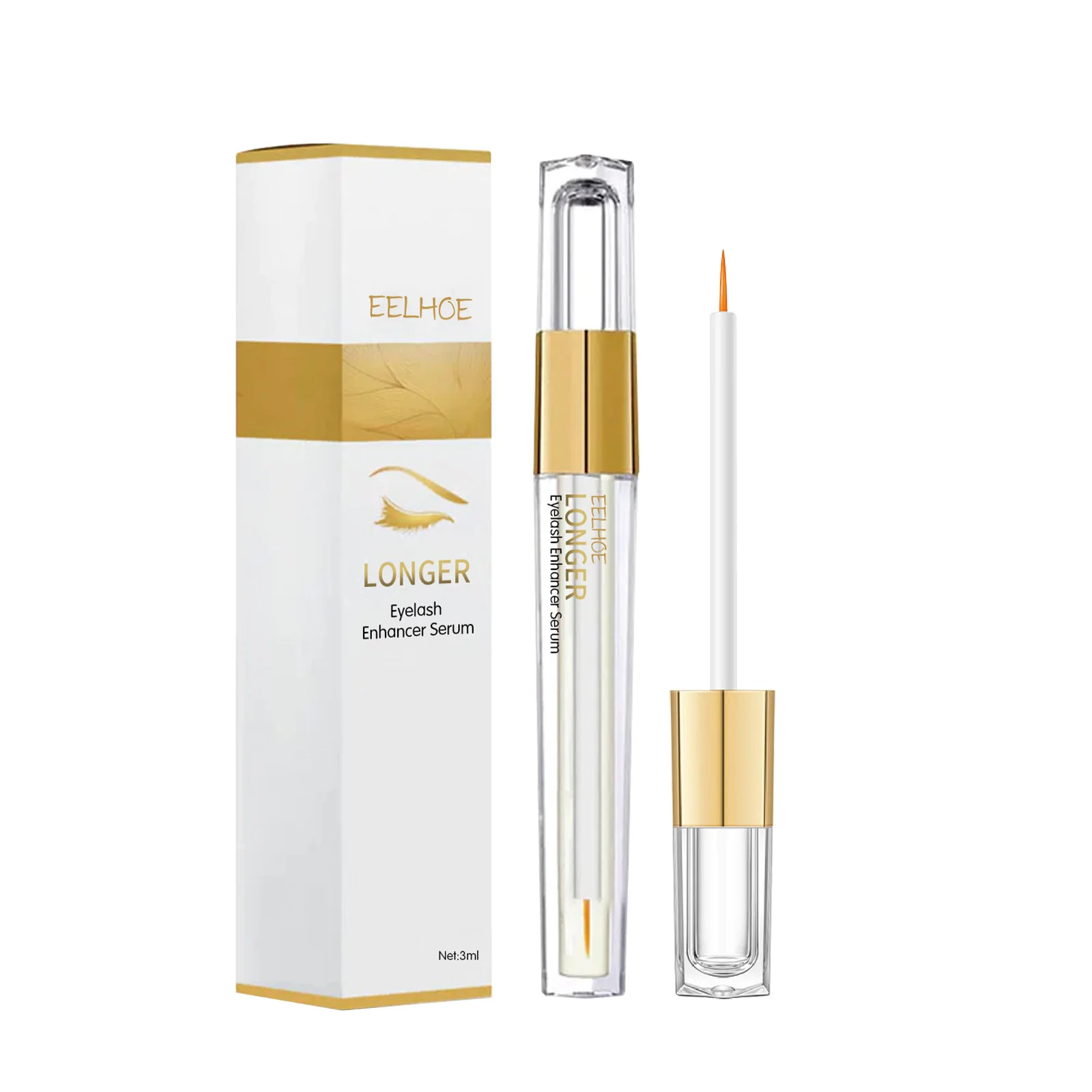 EELHOE Eyelash Growth Serum Thickening Eyelash Enhancer Longer Lashes Growth Moisturizing Lash Lengthening Serum Eyebrow Essence