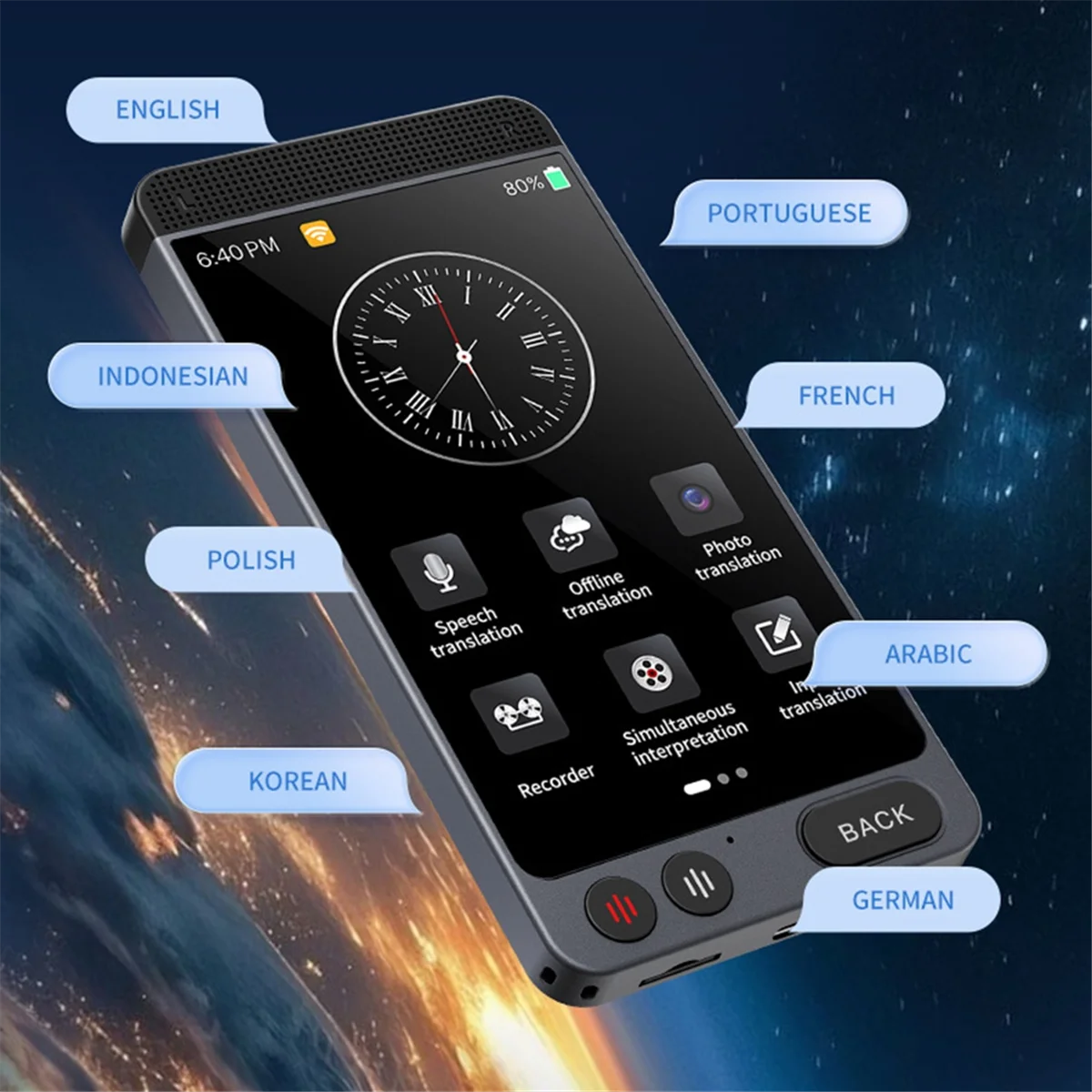

B47C Smart AI Voice Translator Intelligent Online Real Time 142 Language Translation Simultaneous Interpretation for Travel