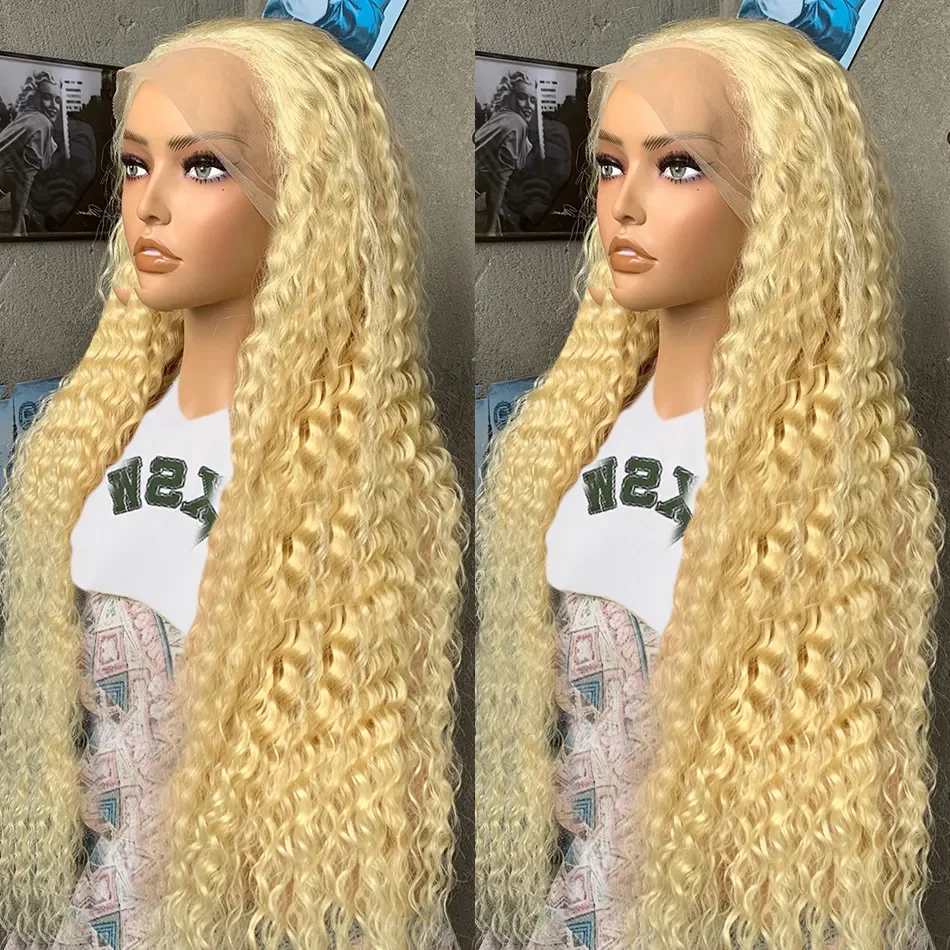 Blond 613 Hd Lace Frontal Wig 13x6 Wet And Wavy Lace Front Wig Human Hair 40 Inch Deep Wave Quality Colored Wigs For Black Women