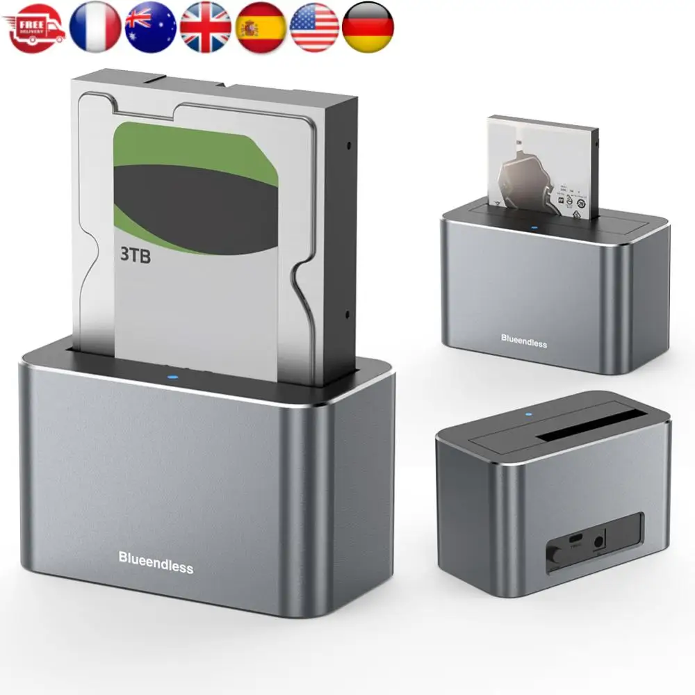 

Hard Drive Dock USB3.0 To SATA External Hard Drive Docking Station SAS To USB 3.0 Adapter for 2.5 & 3.5 Inch SATA/SAS HDD SSD