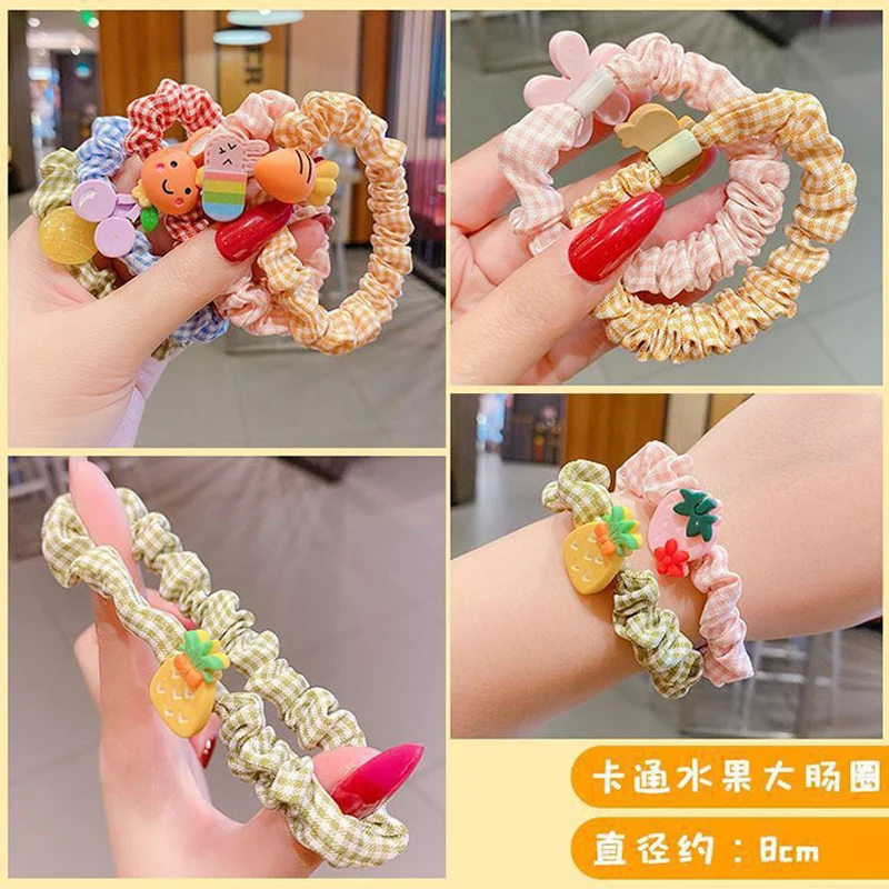 [10-Piece Set] Children\'s Hair Rubber Band Sweet Cute Headdress  Animal Scrunchies Girl Hair Accessories Set Wholesale