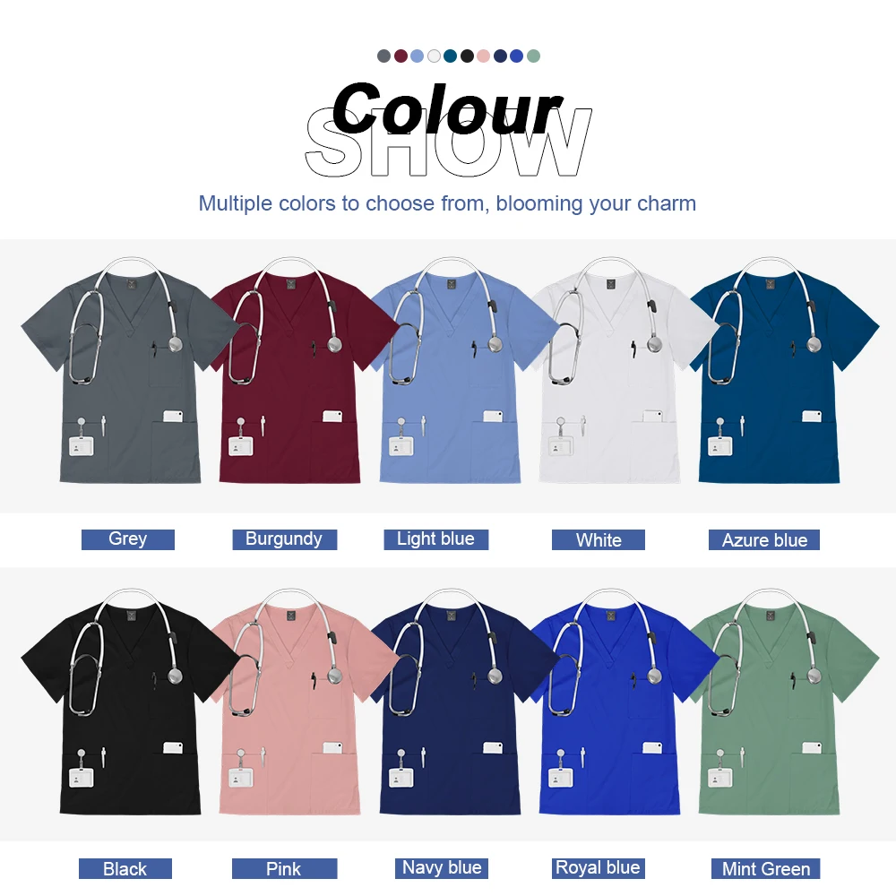 Krankenhaus-Pflege-Peelings, klassische Uniformen-Sets, medizinisches Peeling, elastisch, leicht, Arbeitskleidung, Haustier-Schönheit, Krankenschwester, klinische Uniform für Damen