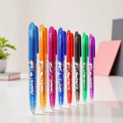 8/4szt Wielokolorowy zmazywalny długopis żelowy 0,5 mm końcówka Malowanie Pisanie Rysowanie Szkoła Czarny Niebieski Czerwony Różowy Pomarańczowy Zielony Fioletowy Jasnoniebieski