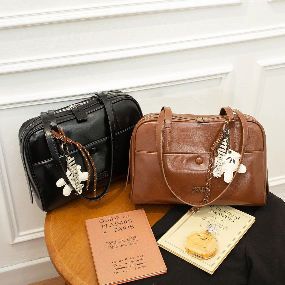 

Оригинальные сумки и кошельки Disney, оригинальный чехол, сумка через плечо Mickey Boston, женская сумка в стиле ретро, ​​большая вместительная сумка 439