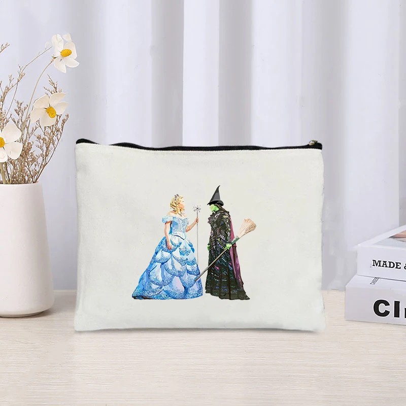 Wicked The Musical Canvas Toiletry Pouch Glinda Elphaba Inspired Musical Lover Gifts Cosmetic Bag Musical Theater Fans Gift