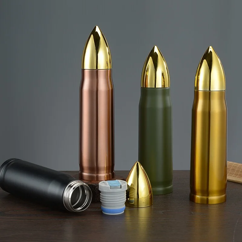 500ml Bullet Shape Thermos Bottle Large Capacity Stainless Steel Water Bottle Portable Vacuum Flasks Thermos Cup for Coffee