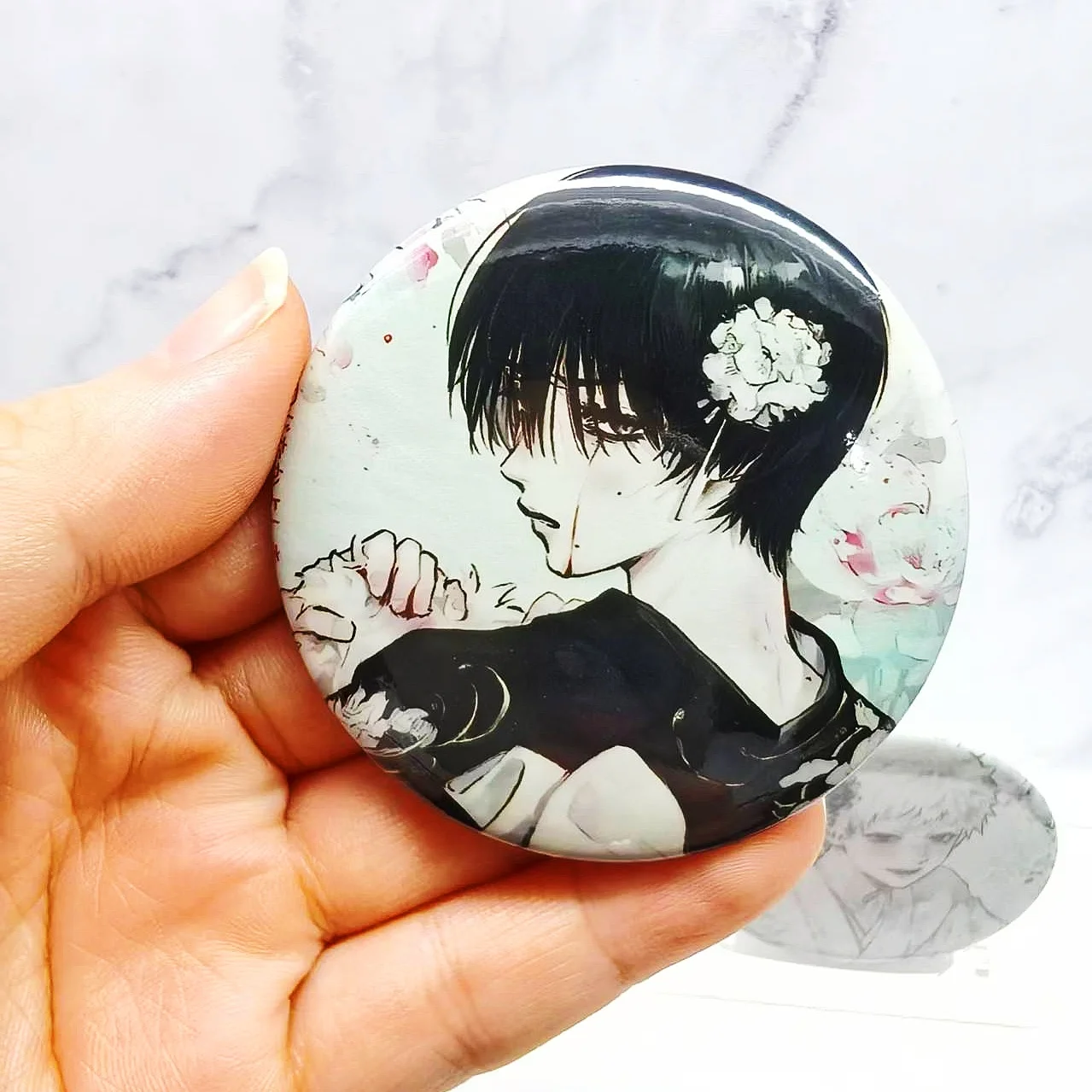 2Pcs The Summer Hikaru Died TSHD Hikanatsu Button Pins Hikaru Yoshiki Brooch Badge School Bag Backpack Clothing Decor Fans Gift