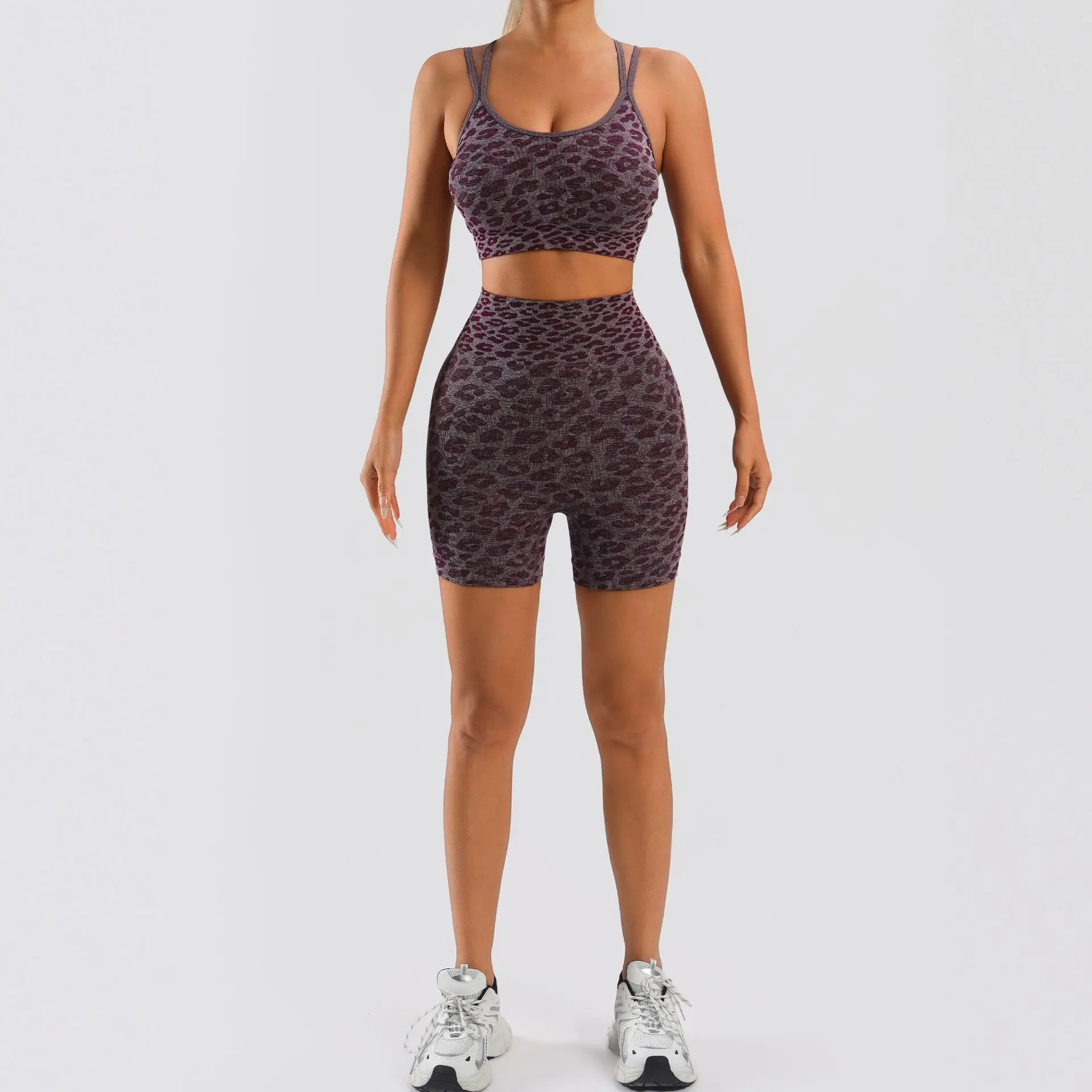 Seamless Yoga Shorts Cross Gathered High Waist Stretch Tight Elastic Peach Hip Fitness Beautiful Back for Women
