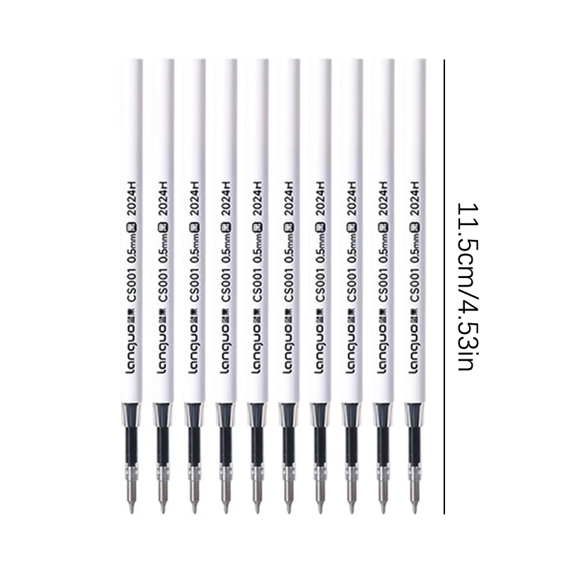 10pcs ปากกาเจลเติม CS TIP Quick-DRY GEL ปากกาลายเซ็นปากกาปากกาลูกลื่น 0.5 มม.สีดํา/สีแดงเติมโรงเรียนศึกษาเครื่องเขียน