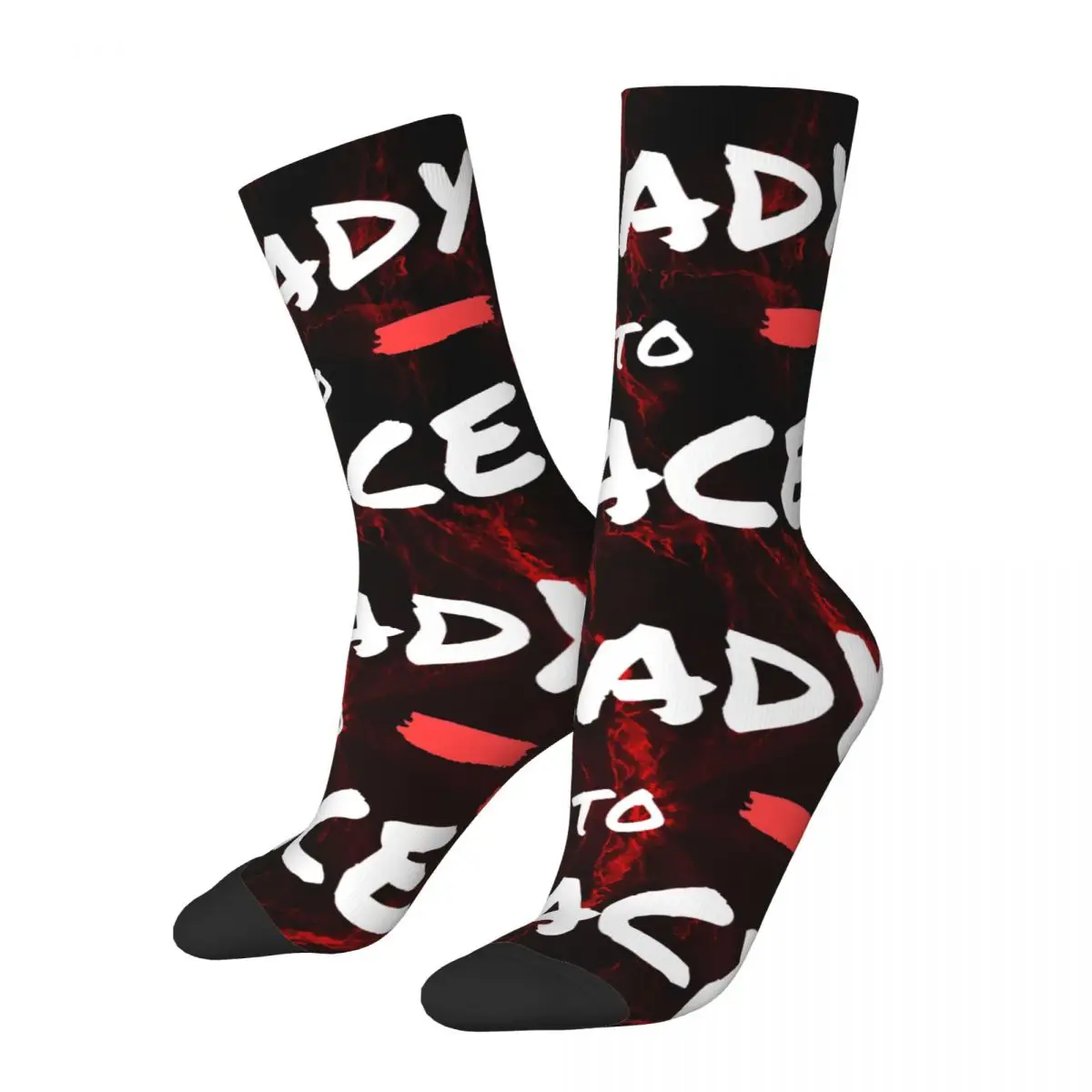 Vintage Background Men's compression Socks Unisex Ready To Race Harajuku Pattern Printed Novelty Crew Sock