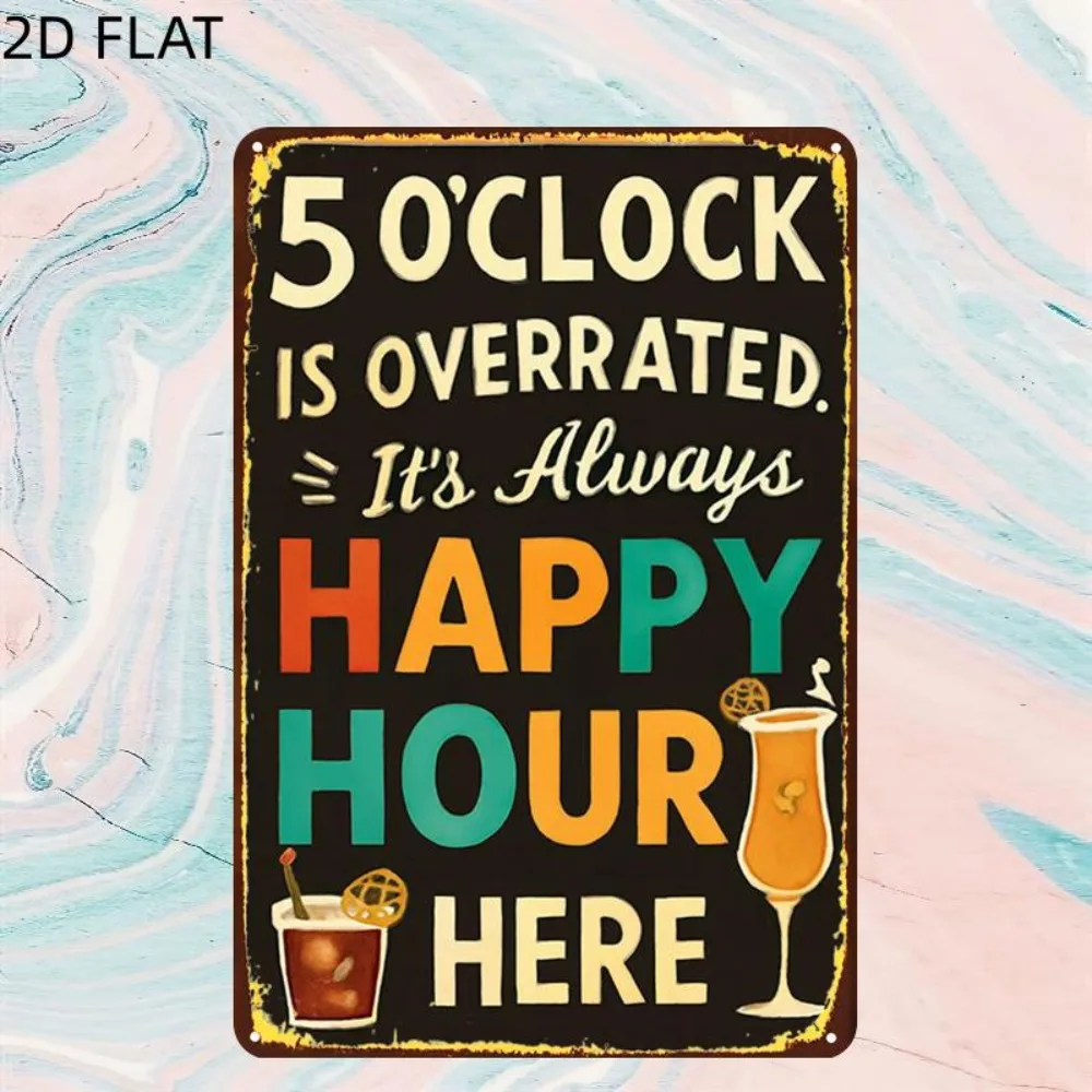Retro 2D Flat Aluminum Wall Sign 