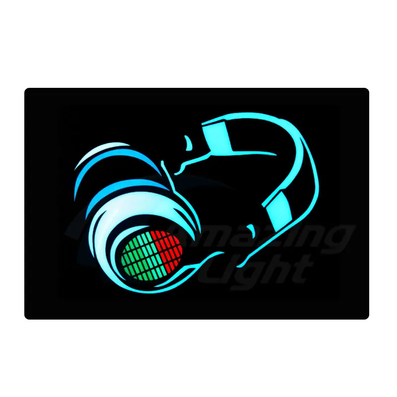 Blinking Music Guitar Panel Party Carton Light Up Panel T Shirt Music Sound Activated Flashing El Panel For T-shirt