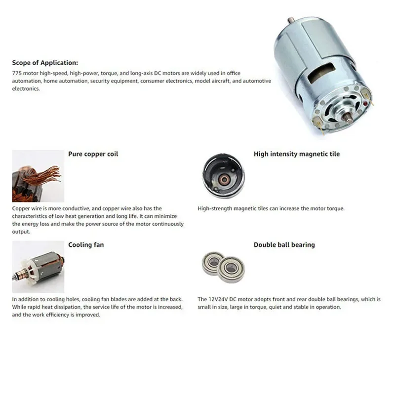 Imagem -06 - Motor do Eixo de Alta Potência com Rolamento de Esferas Mini Motor Elétrico Grande Torque dc 12v24v 20000 Rpm para Gravador Cnc 3018