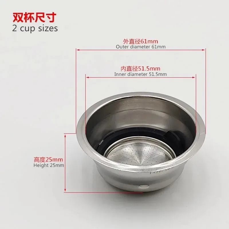 Applicable To Delong Smeg Coffee Machine New 51mm Italian Accessories Stainless Steel Filter Removable Powder Cup Powder Bowl
