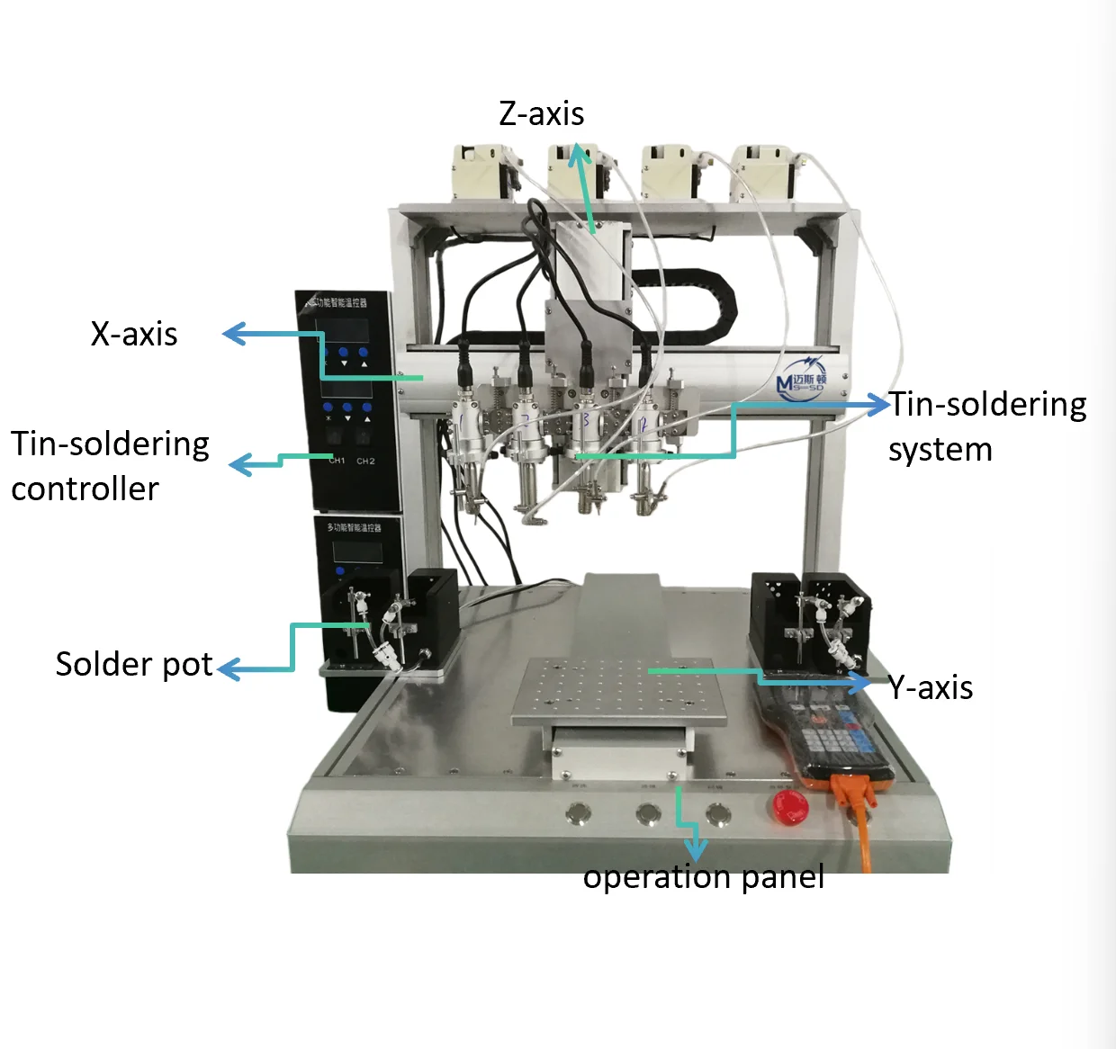 High-Efficiency 4-Head Automatic Soldering Machine Servo Motor Engine Precise XYZ Axis Intelligent System for PCB 1 Year