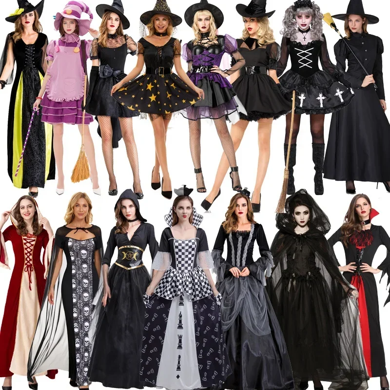 Women Halloween Vampire couple uniform Purim Cosplay Costumes men Horror Ghost Dead Zombie Corpse Bride costume Dress adult