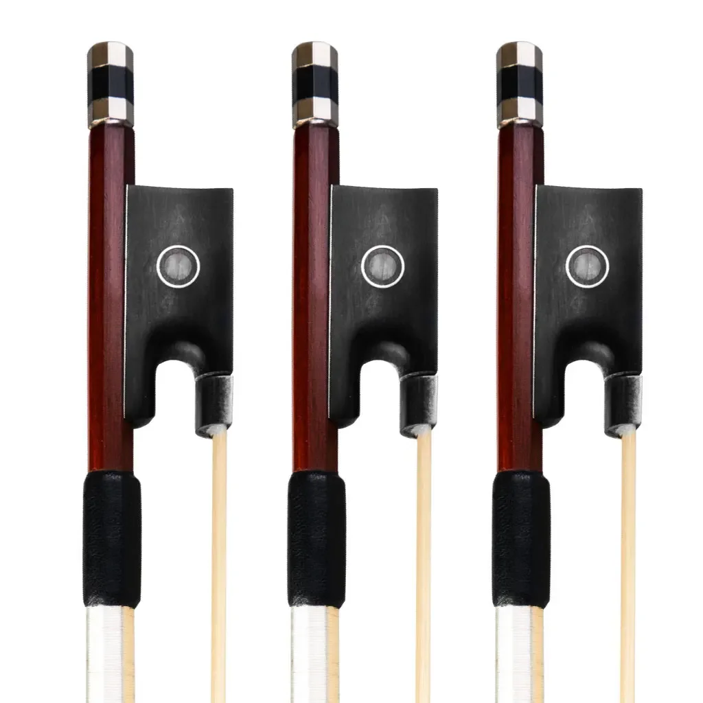 3PCS Violin Bow 4/4 Size 780V Concert Level Straight Stick Great Balanced Ebony Frog Natural Horse Hair Fast Response