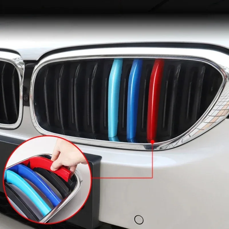 For BMW 5 Series E60 E61 F10 G30 2004-2022 ABS Car Front Grille Stripes Covers Grid Strips Clips Trim Cover Car Accessories