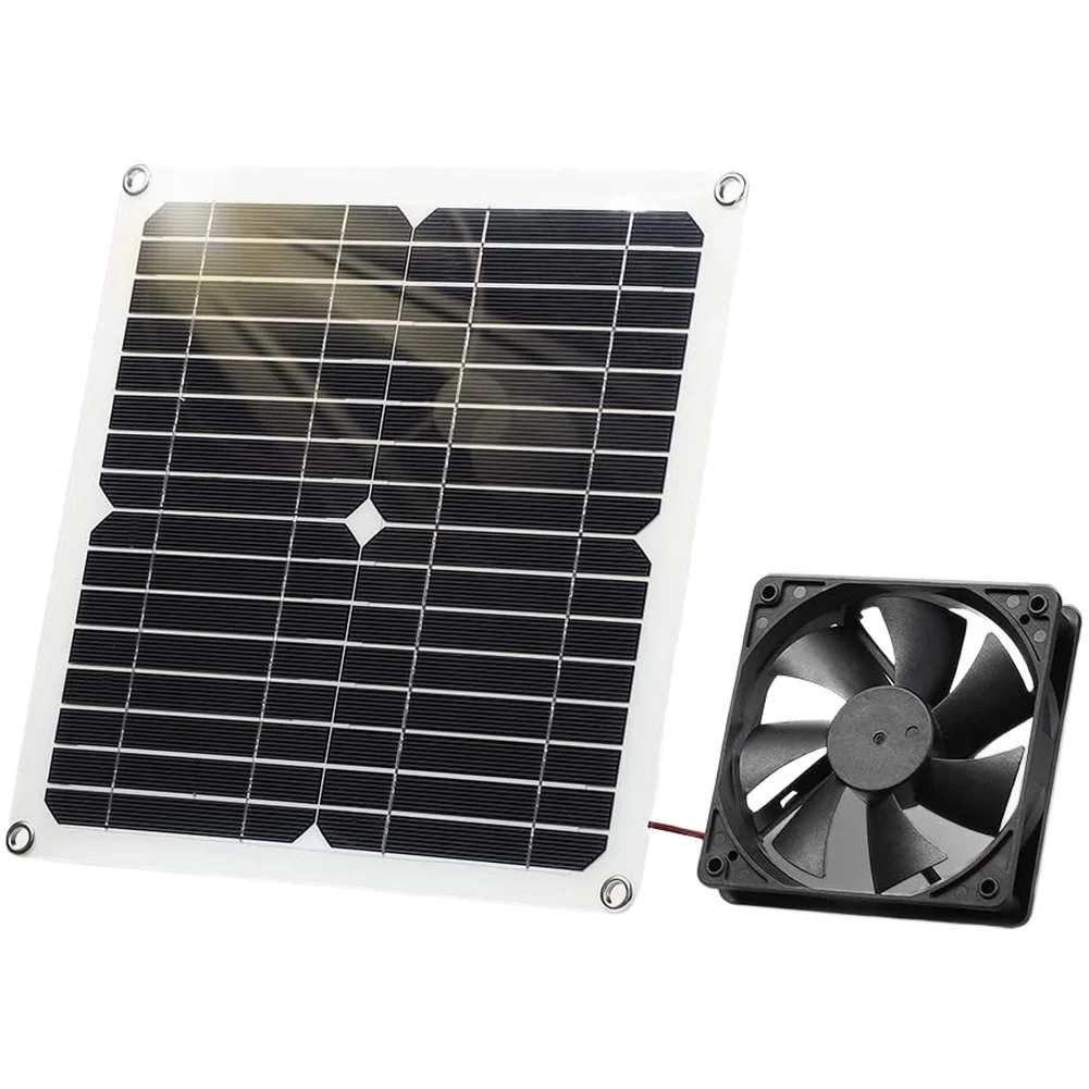 12W For Solar Panel Fan Kit Solar Powered Operation IP65 Weather Resistance For Chicken House Greenhouse Shed Window Ventilation