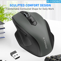 E-YOOSO 2.4G Wireless Mouse Portable Ergonomic Mouse Supports Power-saving Mode and Low Battery Reminder ,for Computer PC Laptop