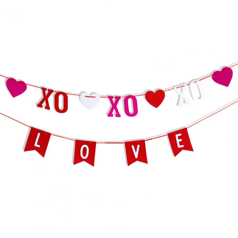 Valentine Day Decoration Valentine's Day Set with Romantic Red Pink Love Heart Glitter Letter Foldable Festival Home