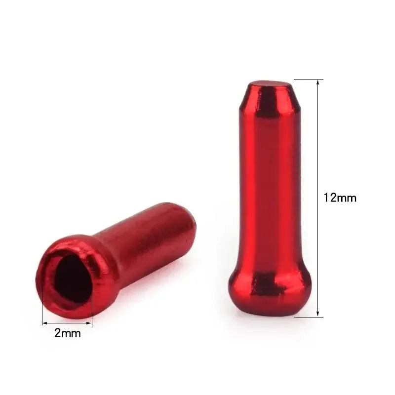 30 50 100 قطعة متعددة الألوان سبائك الألومنيوم دراجة الفرامل شيفتر كابل داخلي نصائح سلك نهاية غطاء كابل خط الأساسية غطاء تغليف والعتاد