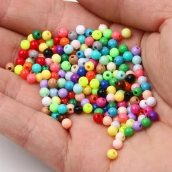 500pcs/Lot Mixed Color 3mm 4mm Small Round Acrylic Spacer Bead  For Jewelry Making DIY Necklace Accessories For Handicrafts