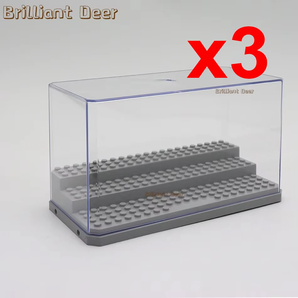 3 Stufen staubdichte Acrylfiguren Stadtauto Modell Sammlung Display Box Baustein Aufbewahrung Plexiglas Vitrine Kinderspielzeug