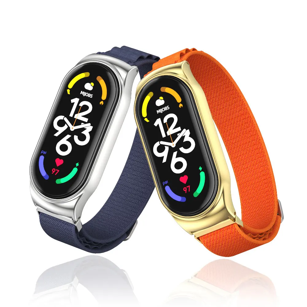 ไนลอนสำหรับ Xiaomi Mi Band 7 6 5 4 3สร้อยข้อมือ Pulsera Correa สาย Miband 7สร้อยข้อมือสายรัดข้อมือ loop Mi Band 7