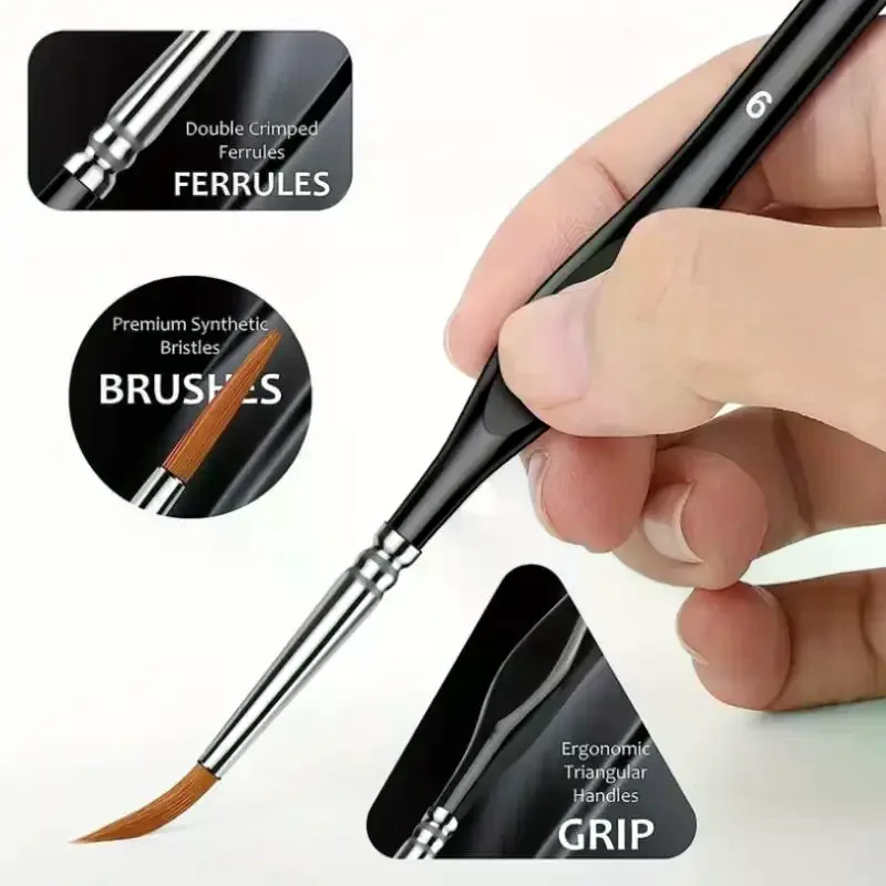 Professional Miniature Paint Brushes Drybrush Micro Detail Paint Brush Set Small Fine Detail Brushes For Acrylic, Watercolor