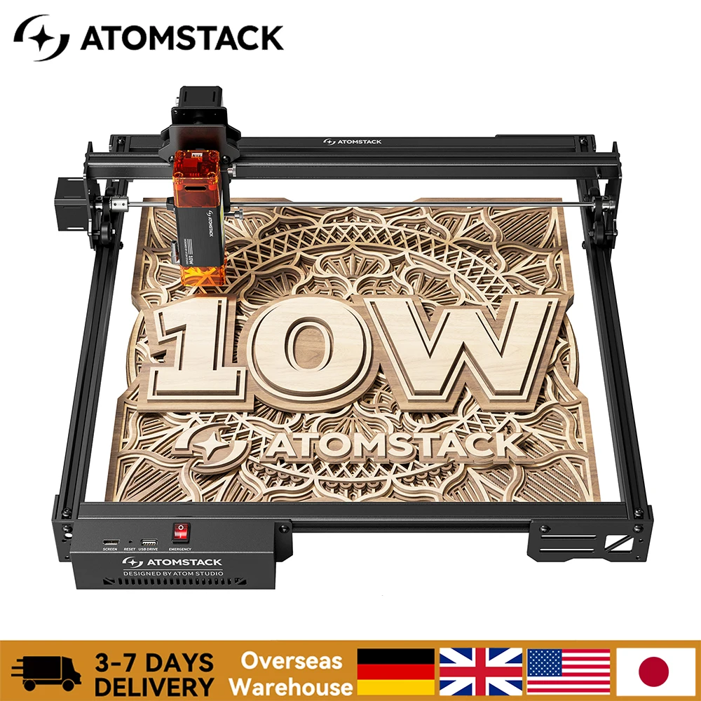 

Atomstack 10W Laser Engraver WIFI Connectivity 0.06*0.08mm Laser Spot Engraving Cutting Machine 445±5nm Blue Light Cnc Machine