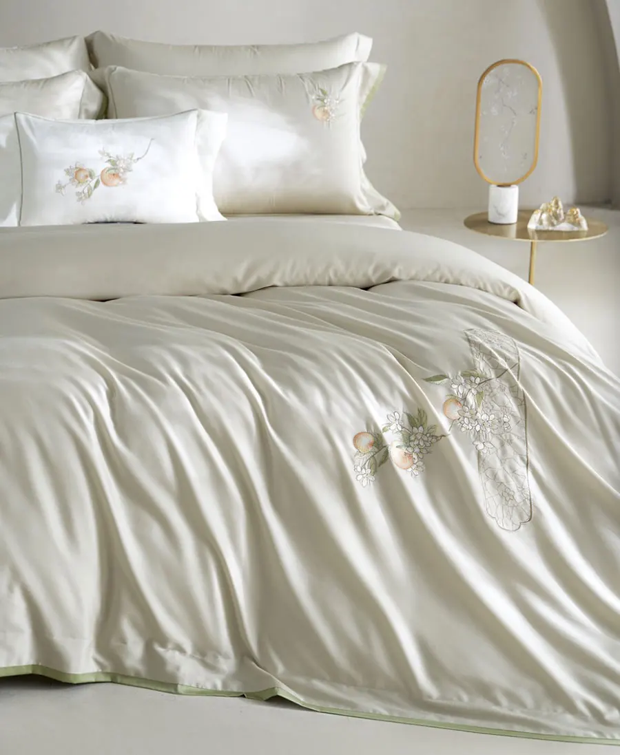 

Elegant traditional chinoiserie embroidery green bedding set,full queen king home textile bed sheet pillow case duvet cover