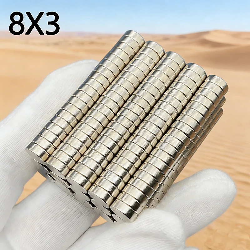 10-1000pcs 8x3mm Magnet Strong Round Magnet for Refrigerator Fridge Garage Office Whiteboard Kitchen Craft Diy 8*3mm Accessory