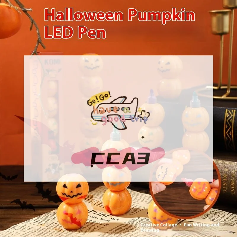 

Novelty Halloween Style Cartoon Fluorescent Pen Student Marking Key Point Pen Watercolor Highlighter Stationery Supplies Gift