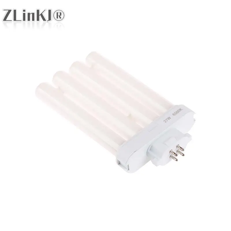 1Pc Bright 27W AC220V-240V Four Pins Fluorescent Light Tube Square Needles Eye-Protection Light Tubes 6500K Energy Saving Lamp