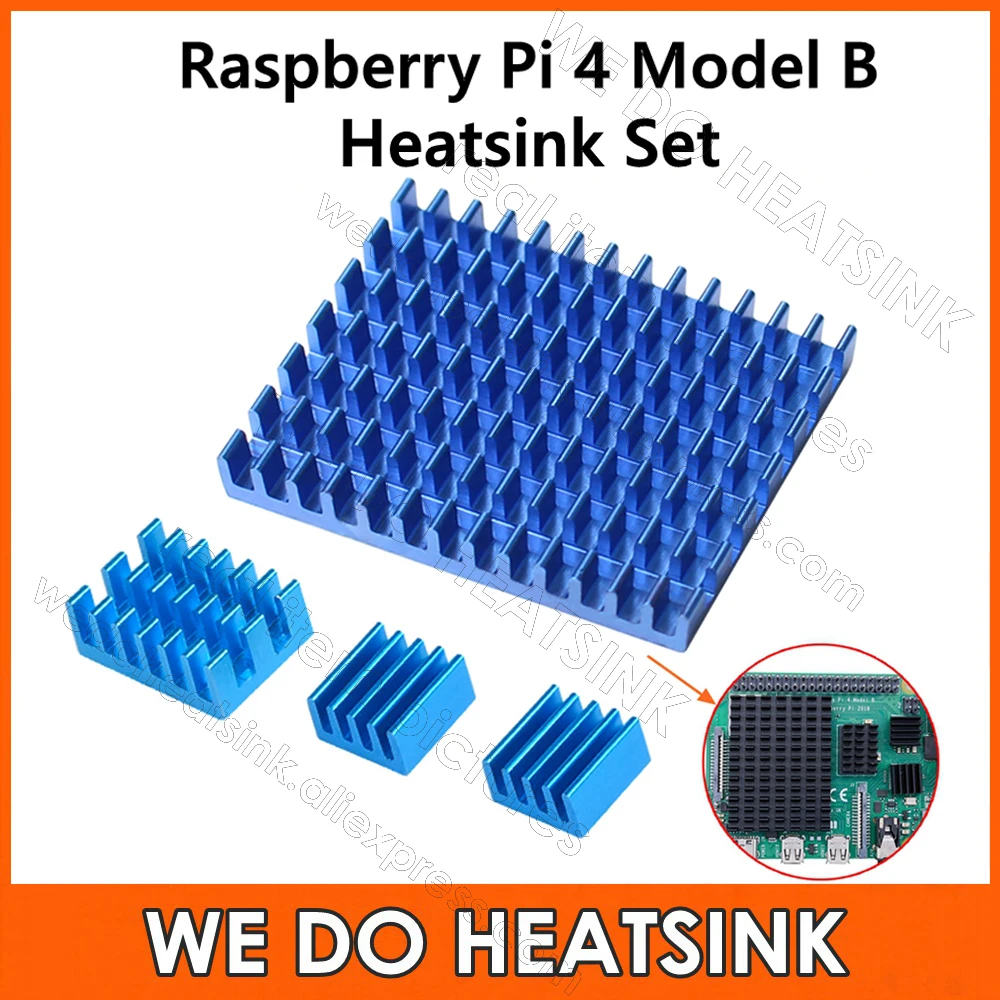 

WE DO HEATSINK Aluminum Heatsink Kit Set With Thermal Pad for Raspberry Pi 4 / Raspberry Pi 4 Model B