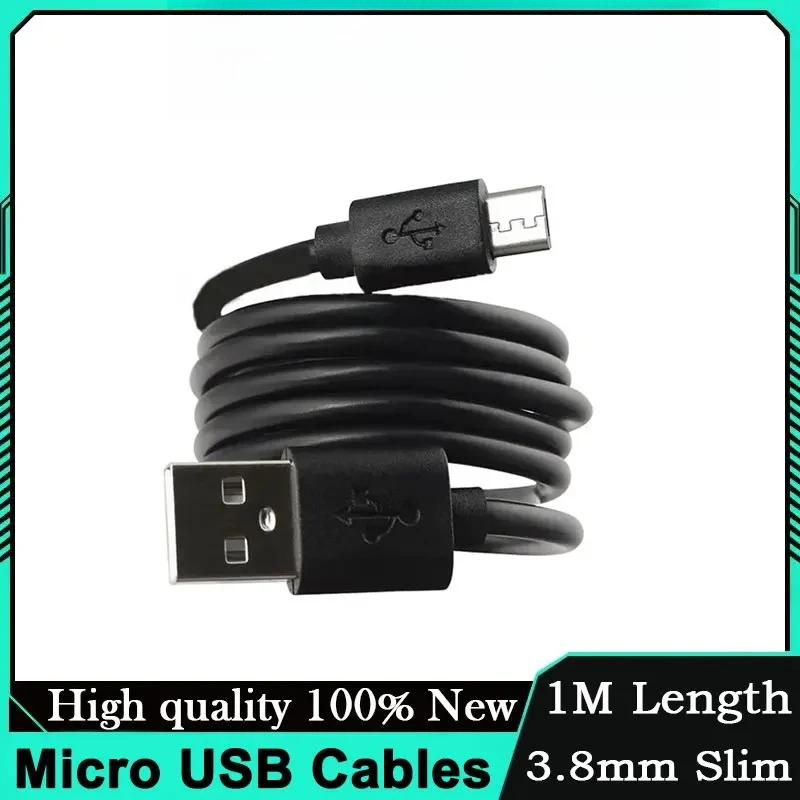 TPE Micro USB Cable 3.8mm Slim 1M Durable Fast Charging Data Sync for Microbit Board Android Phones