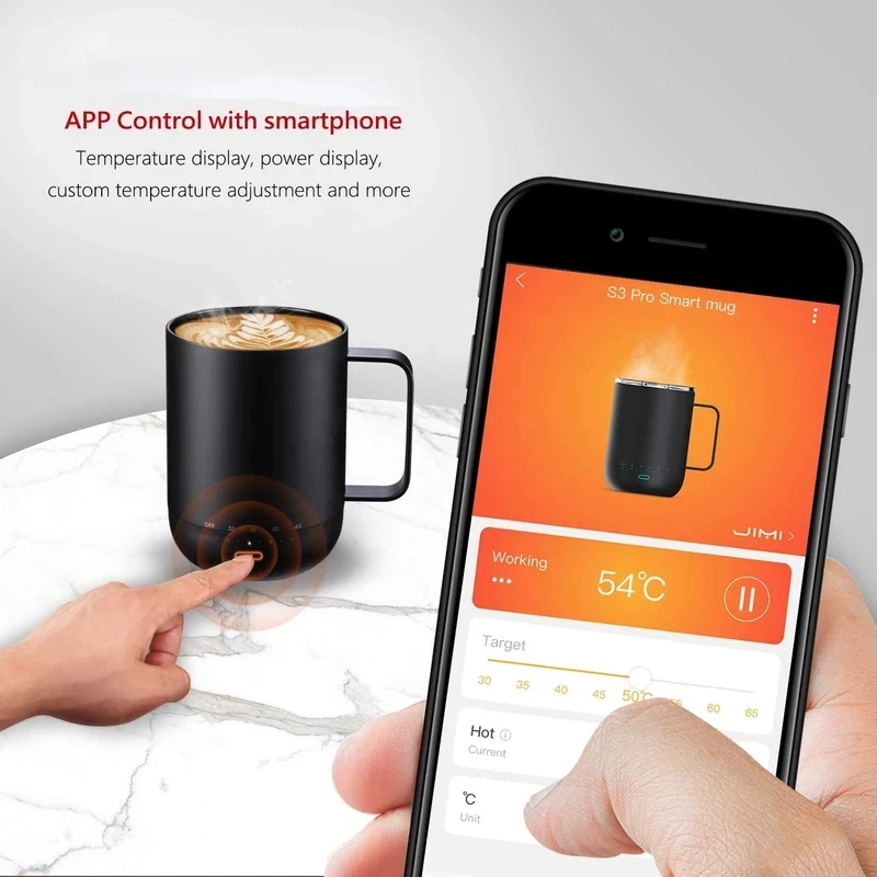 S3 Pro 14oz Mug app Temperature Control Smart Drinkware 4-hr Battery Life, warmer wireless heated coffee cup