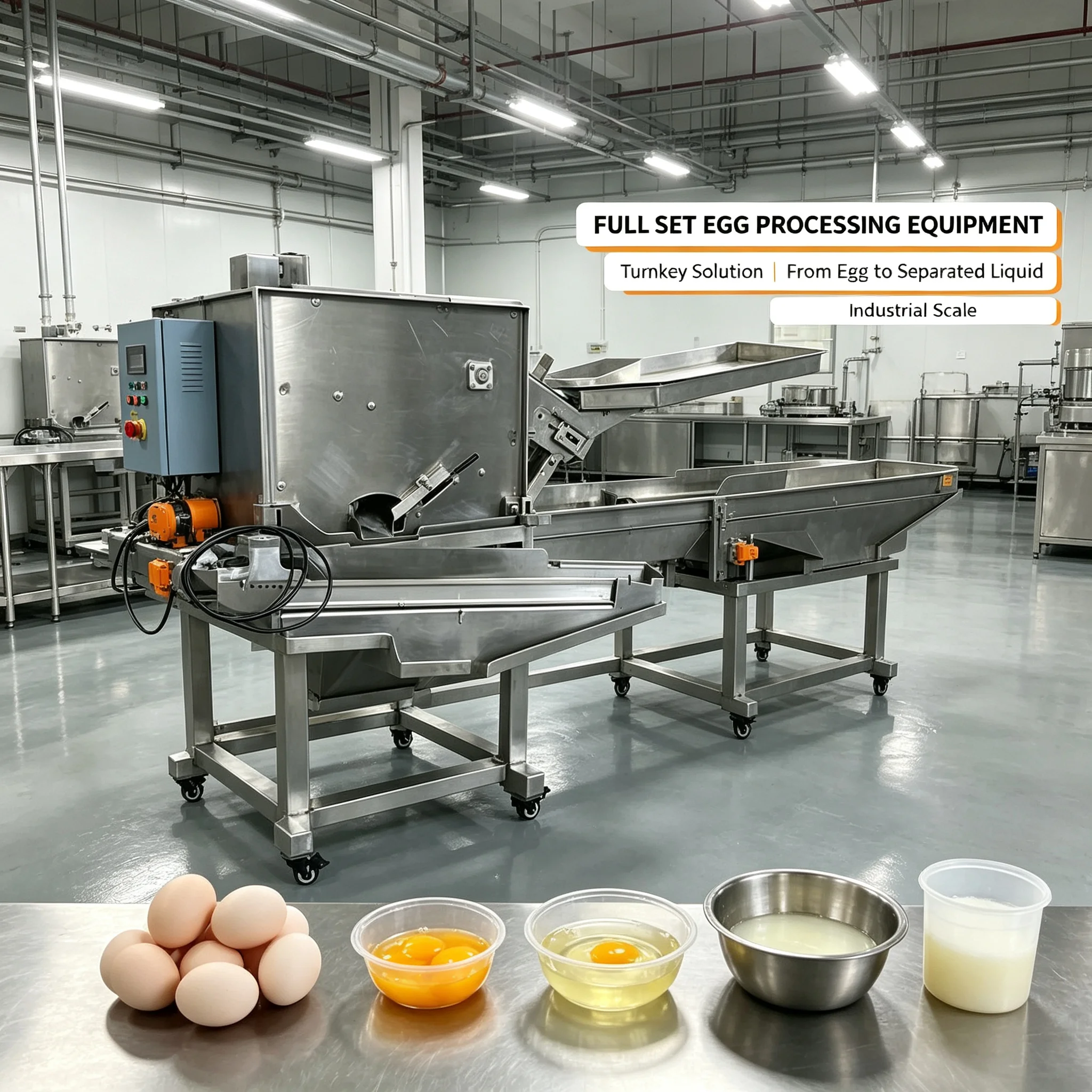 Egg Breaking Separator Machine Automatic For Food Factory Egg Yolk White Separating Customized
