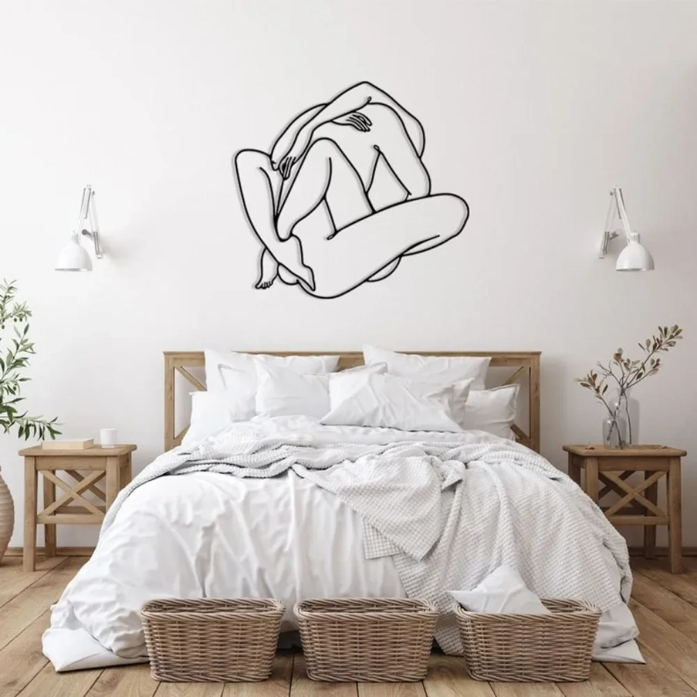 1pc Intertwined Love Line Art Metal Wall Decor, Home Ornament, Housewarming Gift