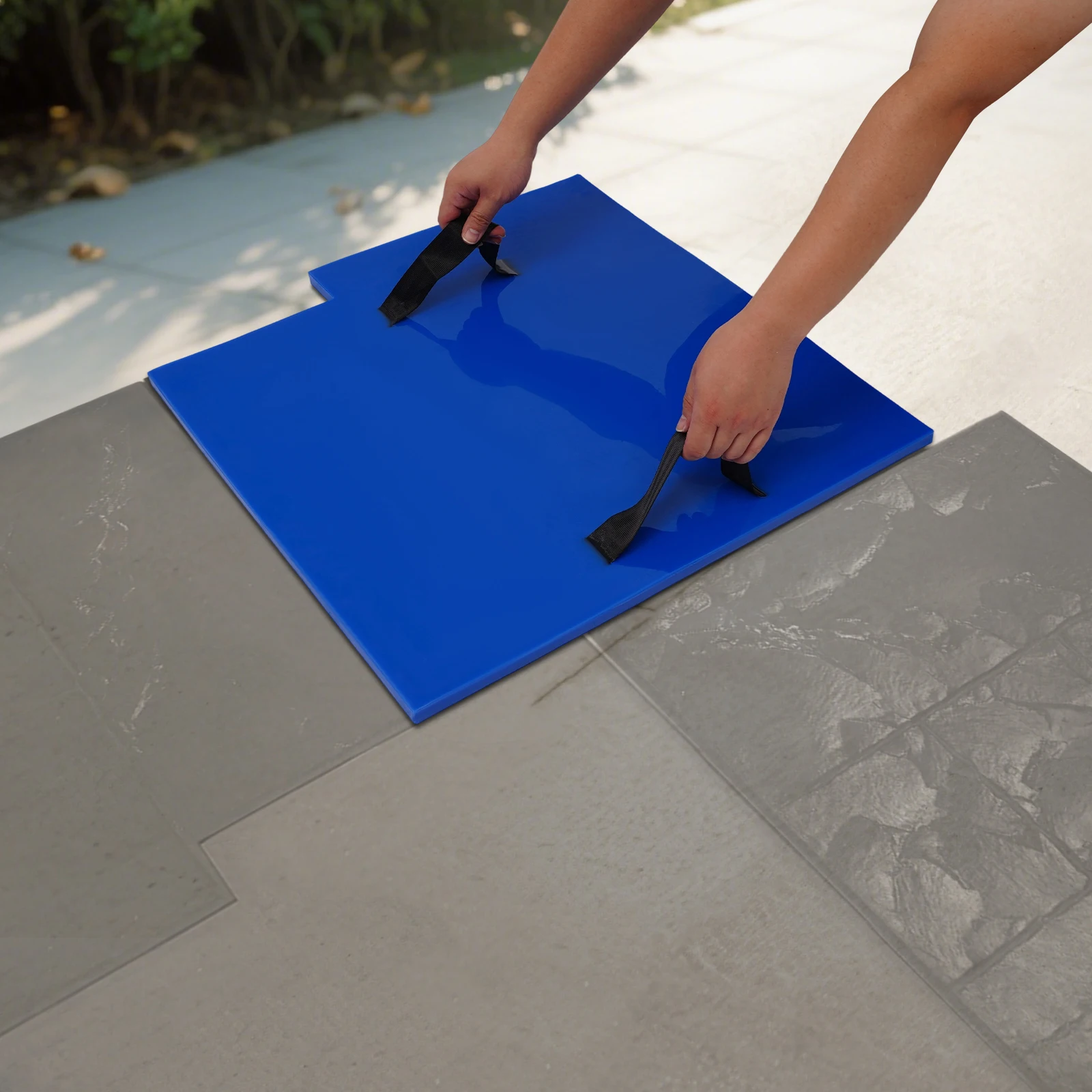 Professional-Grade 24x24in PU Concrete Stamp Mats 4-PC Set, Non-Slip Stone Texture for Driveway & Patio