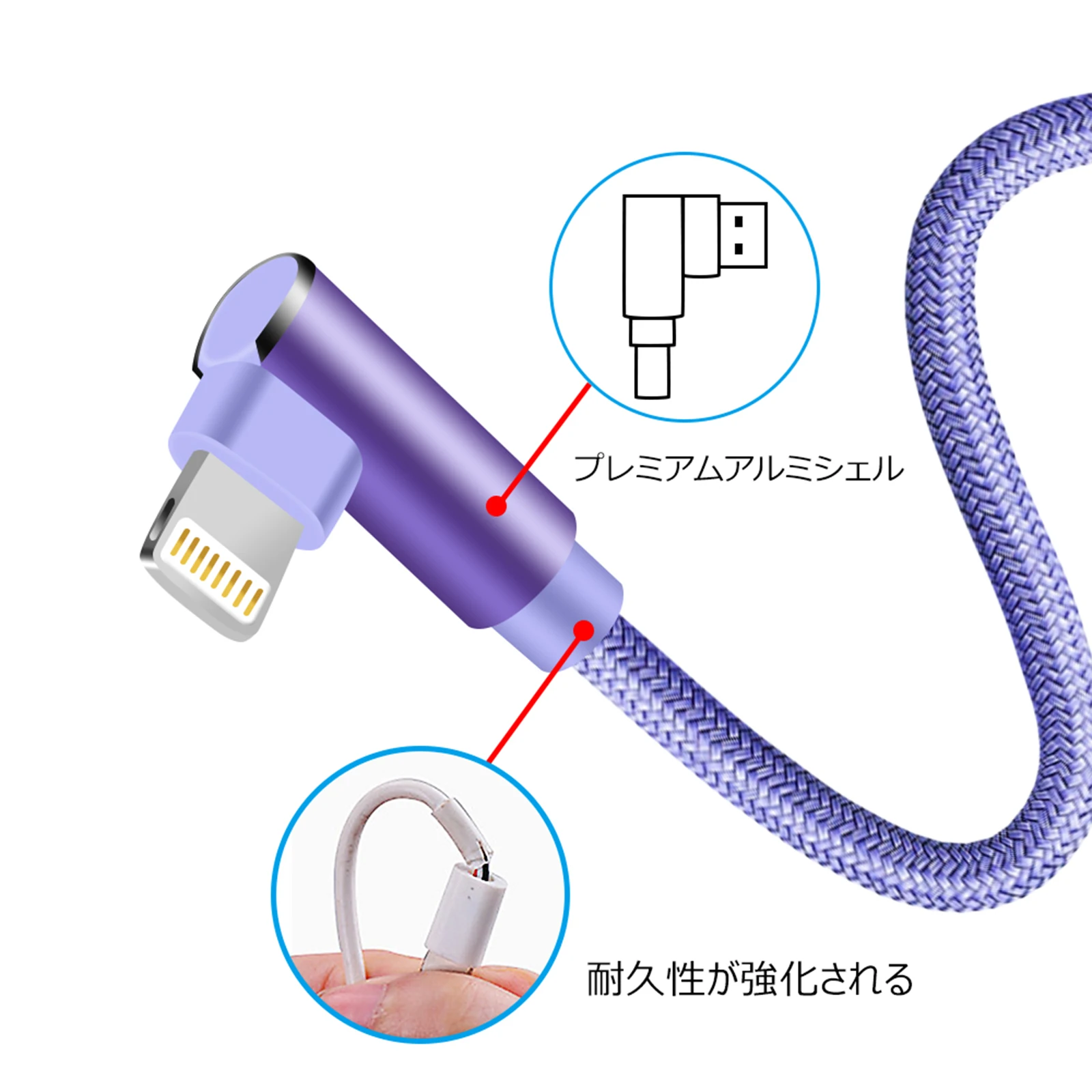 ANSEIP USB Cable For iPhone 14 13 12 Pro Max Plus Mini 11 X 8 90 Degree USB Fast Charging Data Cable For iPad Mini Air Wire Cord