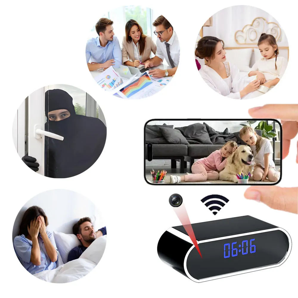 High definition 4K multifunctional mini camera supports WIFI remote viewing, motion detection, and 9 infrared night vision light