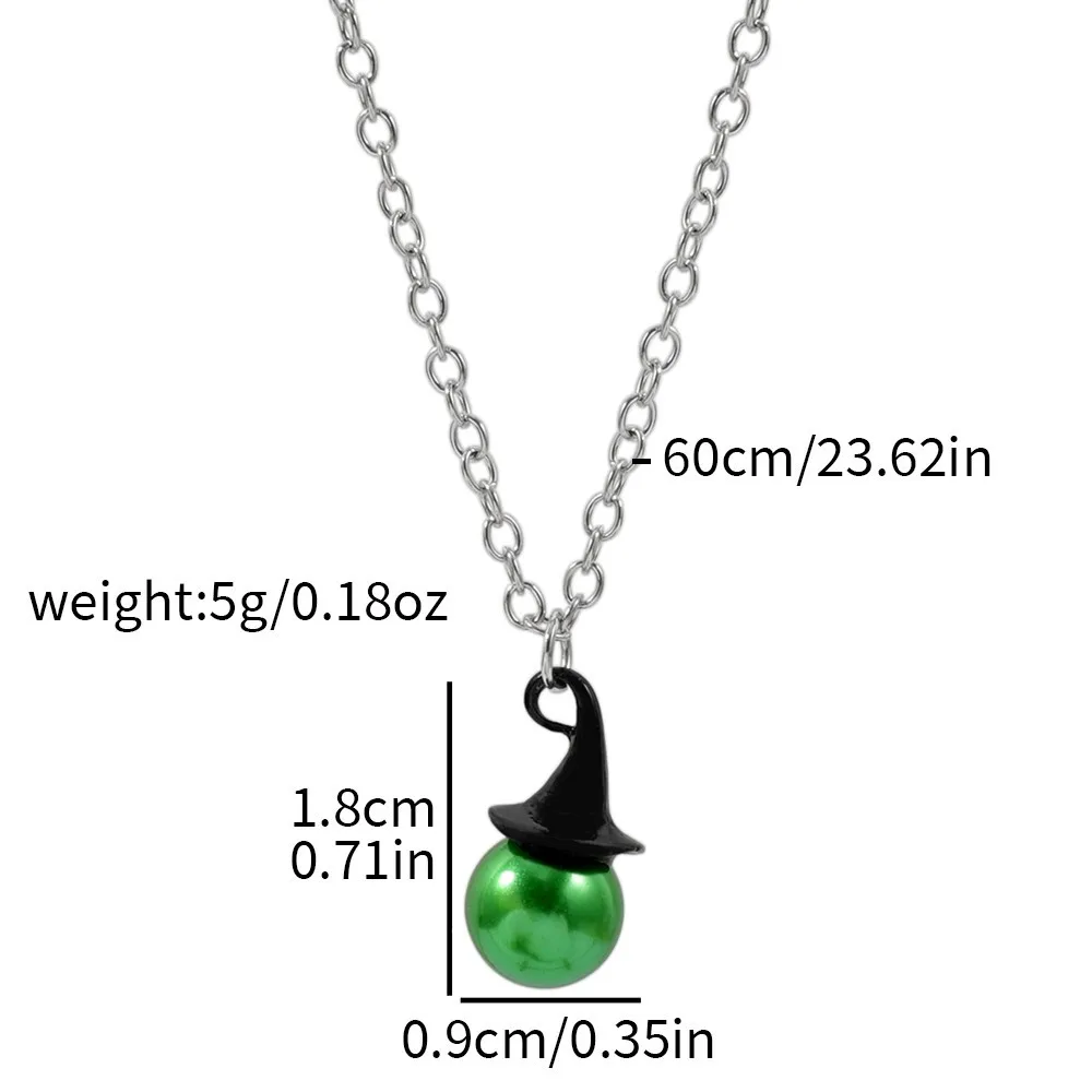 Wicked Inspired Witch Hat & Crown Pearl Necklace Earrings Jewelry Set Musical Cosplay Costume Accessories Halloween Gift view 2