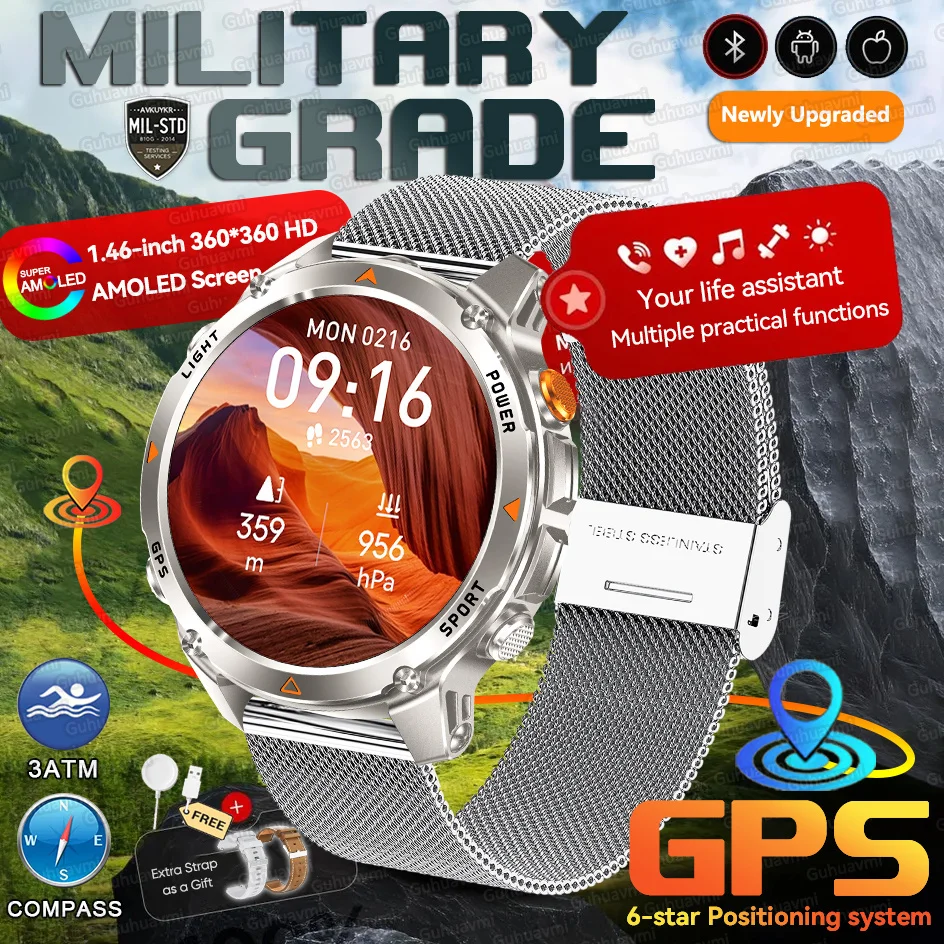 Forerunner 570 GPS Smart Horloge 3 ATM Waterdicht AMOLED Scherm MULTI-BAND GNSS Kompas Hoogtemeter Zaklamp Sport Smartwatch Mannen