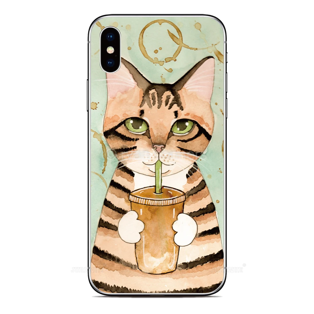 Coffee Cat Phone Case For  Cubot P80 P60 P50 P30 X30 X50 C20 C30 J8 J9 J10 Max 3 Note 9 20 J3 J7 Pro R11 R15 Power Cover