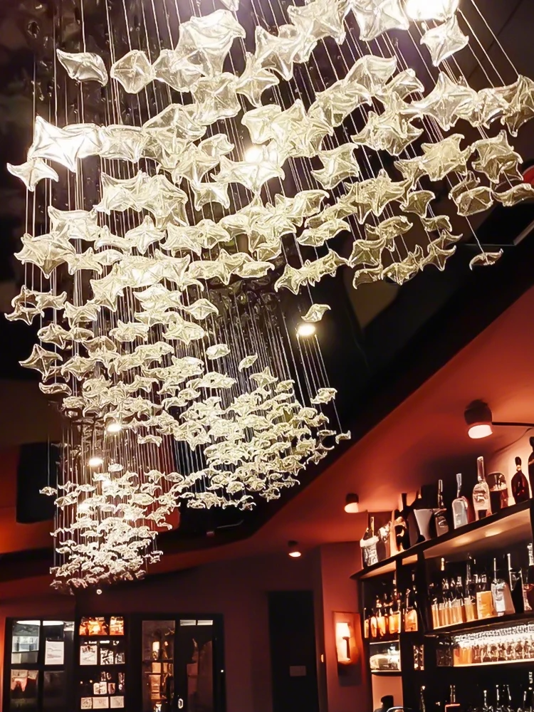 

Luxury Chandelier Customized LED Hotel Lobby Pendant Light Villa Hall Hanging Lamp Banquet Hall Wedding Hanging Lights Lustre